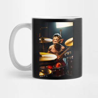 Funny Gollum playing in a heavy metal band graphic design artwork Mug